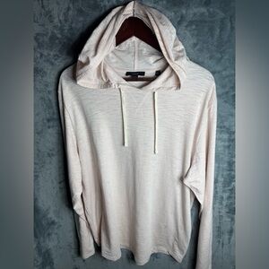 Vince Men’s Lightweight Cotton Hoodie Blush Pink XL Made in Peru